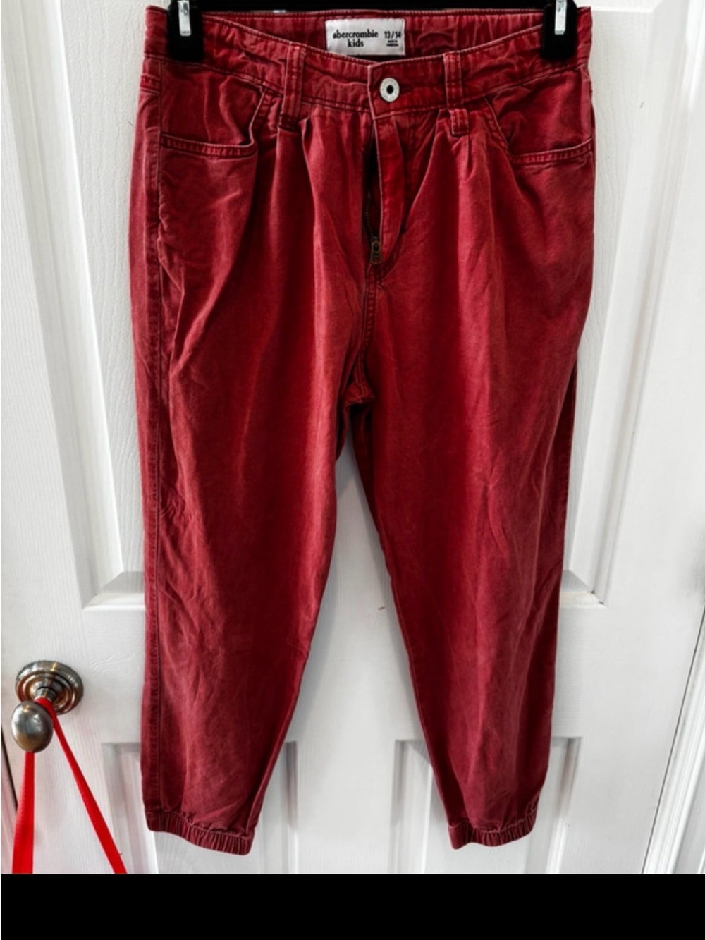 Abercrombie & Fitch kids Red Cotton Jogger Pants